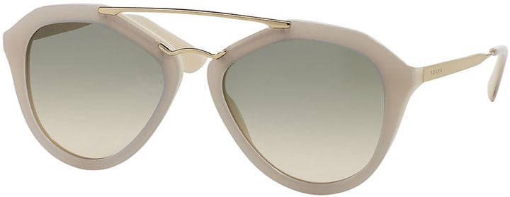 Prada Acetate/Metal Aviator Sunglasses, Ivory ($325)