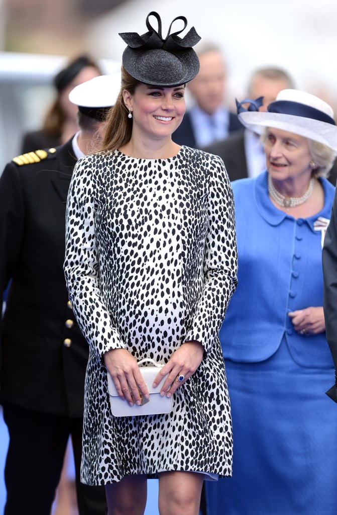 Back in June 2013, the Duchess of Cambridge proved that she's not afraid to wear a bold pattern with this Dalmatian coat dress from Hobbs.