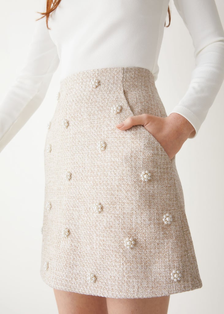 Dressy Casual Outfits: & Other Stories Pearl Bead Mini Skirt