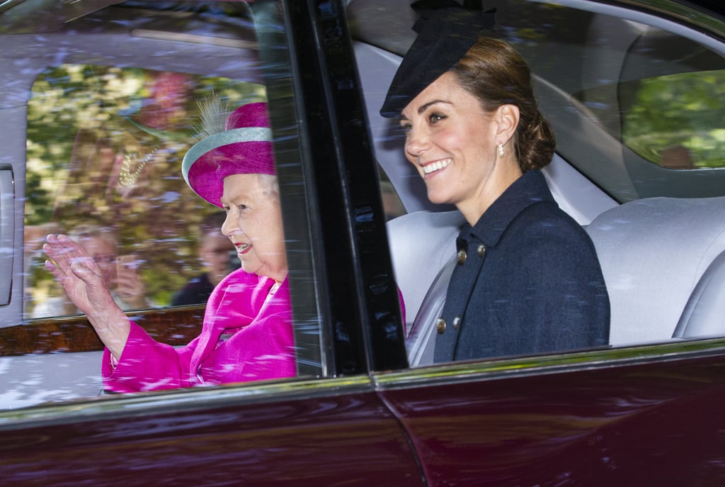 Kate Middleton Wears Navy Coat For Church