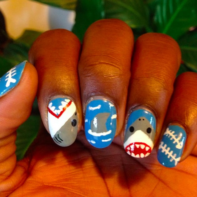 Jazzy Jaws Shark Week Nail Art POPSUGAR Beauty Photo 7