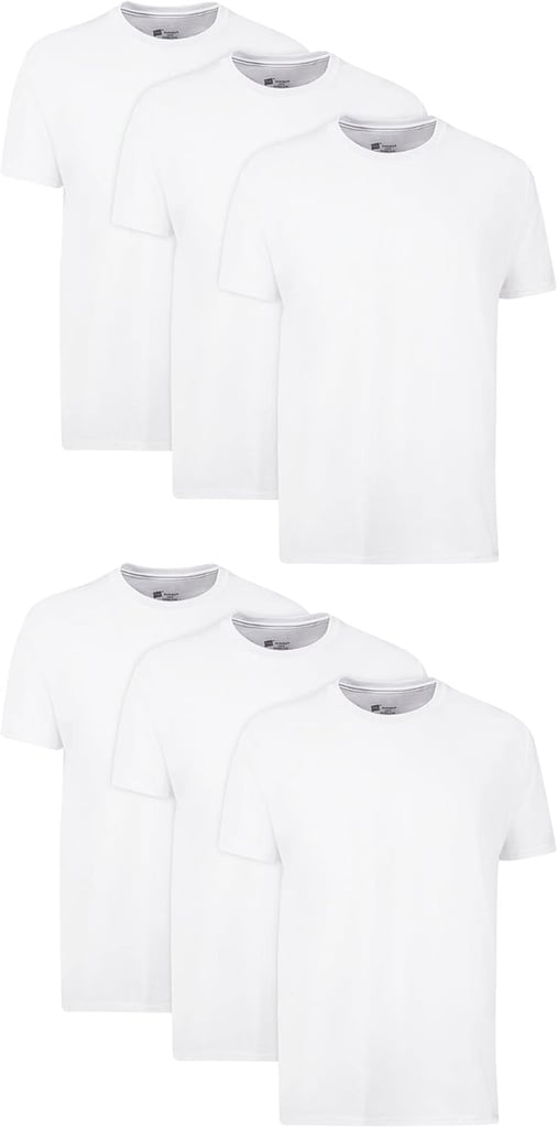 Hanes Cotton Crew Tee Undershirts ($13, originally $19)
We all know someone with a stained white T-shirt, and honestly, it's time to change that. For 32 percent off, you can grab them a six-pack of fresh white tees that'll take a little longer to stain. Because if one goes down, at least there are five more to go.
