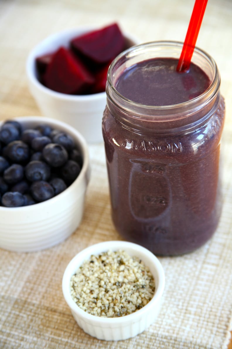 Kale Beet Blueberry Chocolate Protein Smoothie