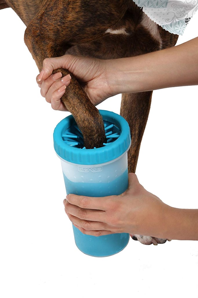 Simply put your dog's paw in, twist the canister, and voila — clean paws!