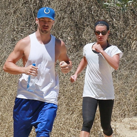 Lea Michele Running With Boyfriend