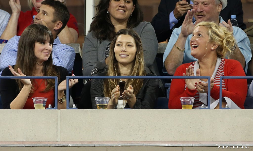 Jessica Biel took a box seat for the action at the US Open.
Jessica Biel took a box seat for the action at the US Open.