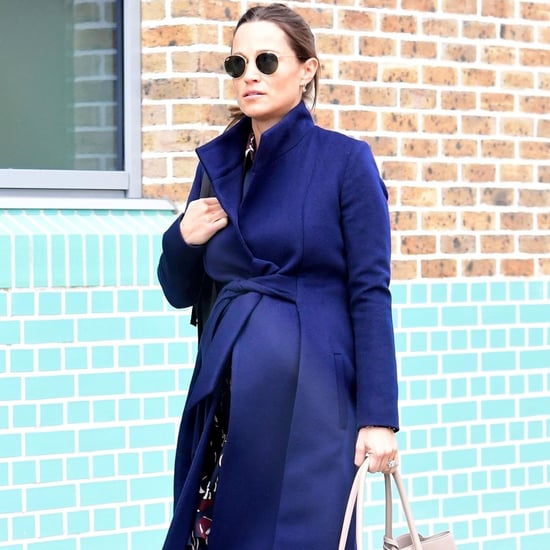 Pippa Middleton Blue Coat Pregnant 2018