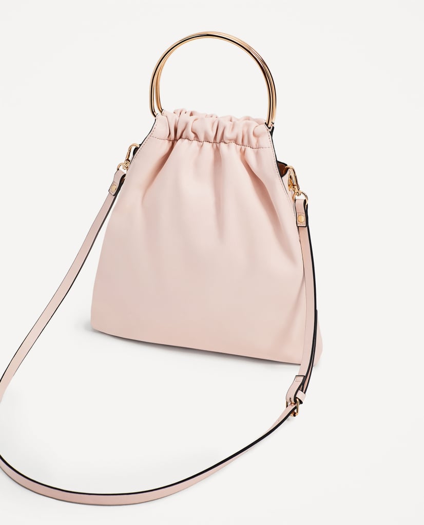 Zara Soft Tote With Metallic Handles