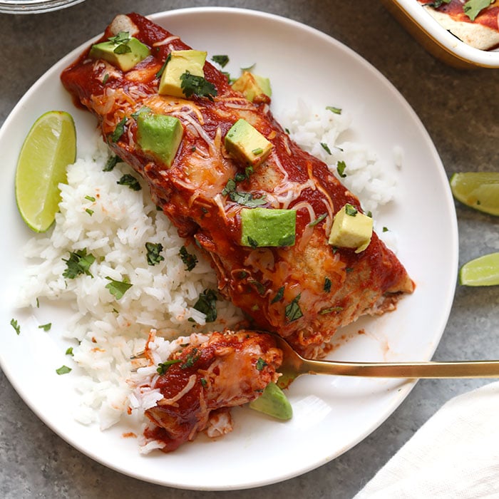 Black Bean and Chicken Enchiladas With Roasted Sweet Potatoes