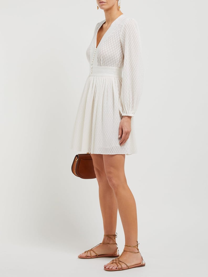 Zimmerman Dot-Textured Plissé Mini Dress