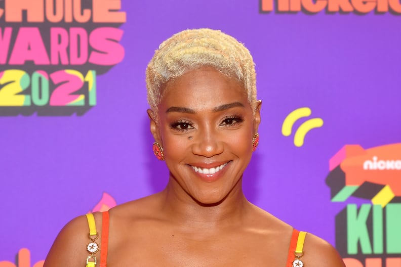 SANTA MONICA, CALIFORNIA - MARCH 13: In this image released on March 13, Tiffany Haddish attends Nickelodeon's Kids' Choice Awards at Barker Hangar on March 13, 2021 in Santa Monica, California. (Photo by Amy Sussman/KCA2021/Getty Images for Nickelodeon)