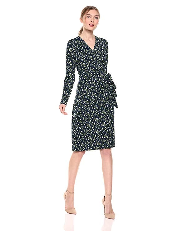 Lark & Ro Signature Long Sleeve Wrap Dress