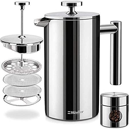 Mueller French Press Double Insulated 310 Stainless Steel Coffee Maker