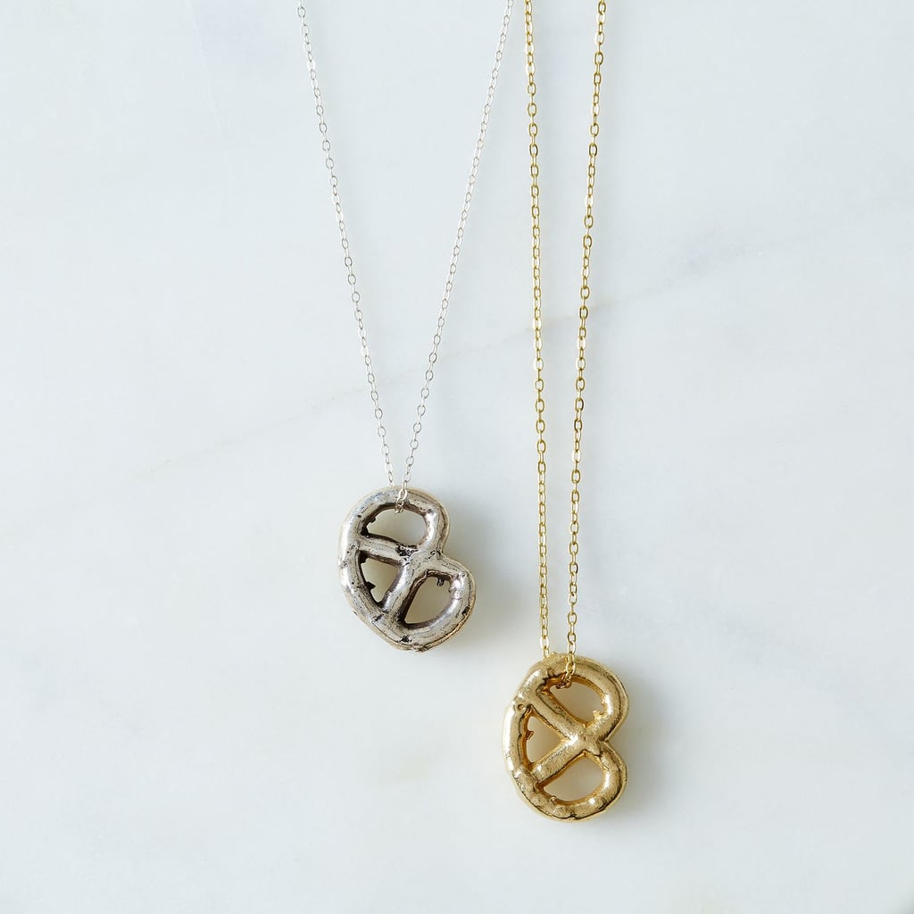 Brass Pretzel Necklace Valentine's Day Gifts For Her Food