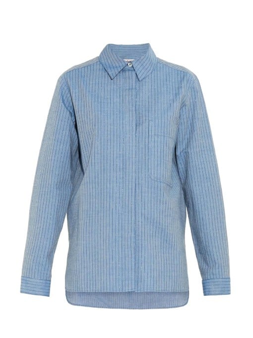 See by Chloé Lurex-Stripe Cotton-Blend Shirt ($270)