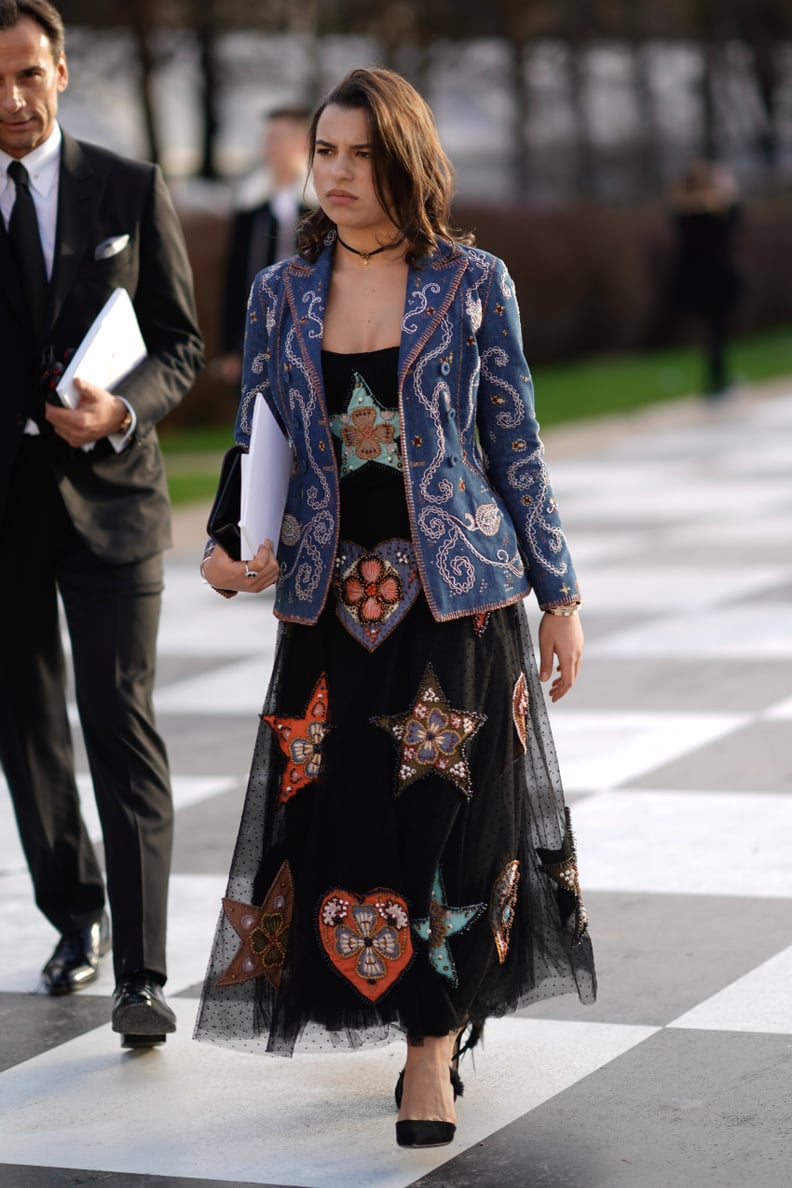 Style a Printed Dress With a Western-Inspired Jacket