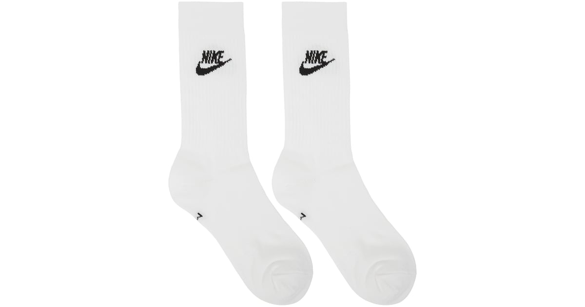 Nike Three-Pack White Everyday Essential Crew Socks | How to Wear 
