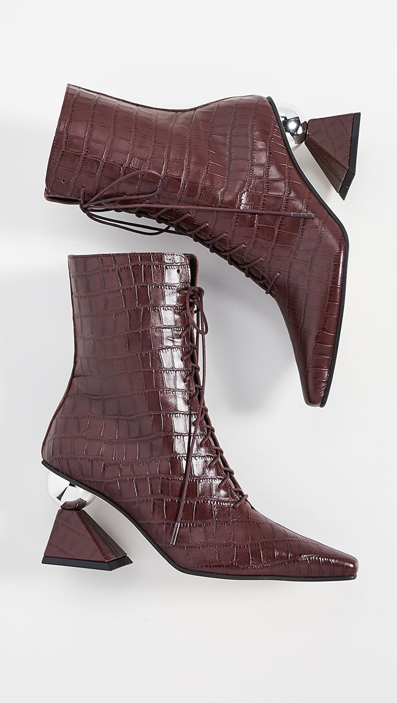 Selena Gomez's Yuul Yie Boots in Burgundy Croc