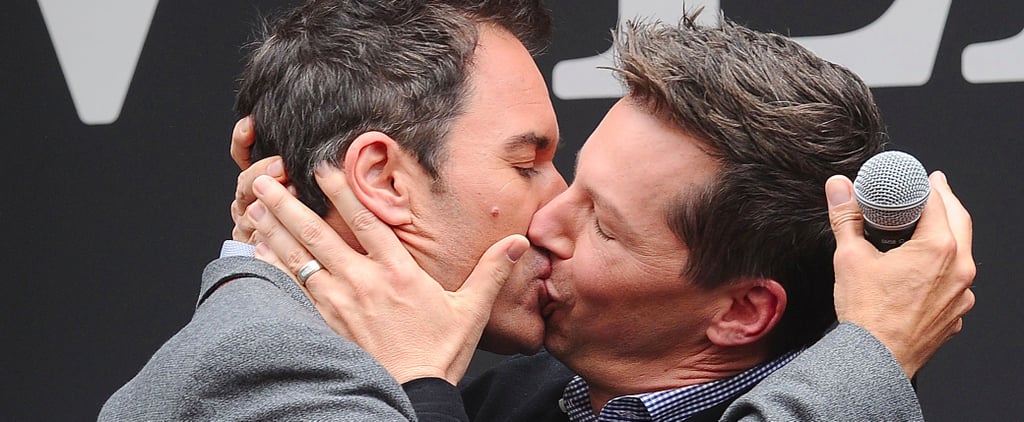 Eric McCormack and Sean Hayes Kissing Will and Grace Event