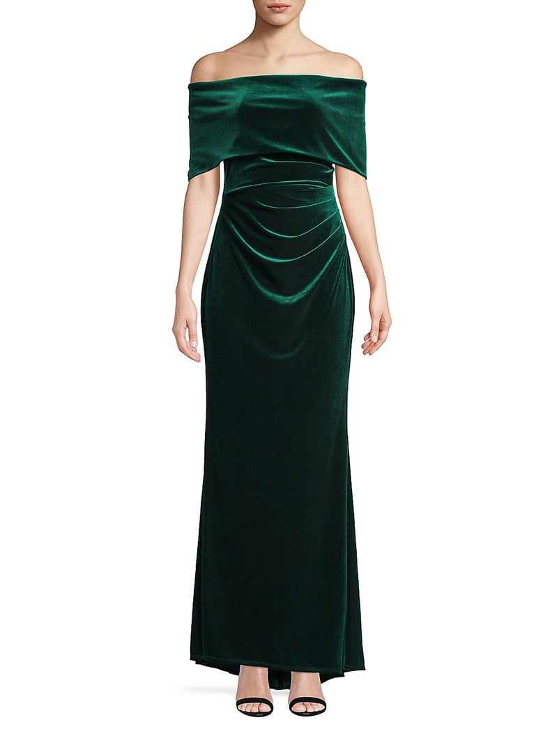 Vince camuto off the shoulder sale velvet gown