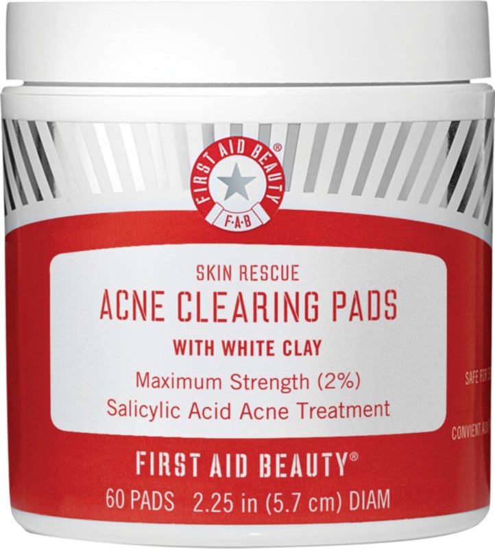 Salicylic Acid Treatment Pads: First Aid Beauty Skin Rescue Acne Clearing Pads With White Clay