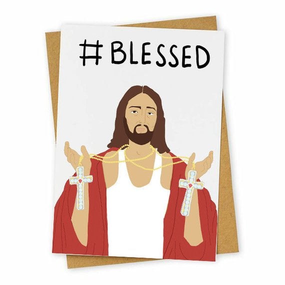 Hashtag Blessed Holiday Card