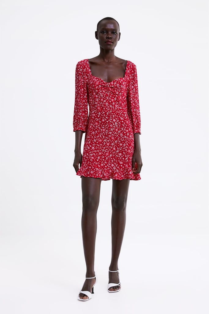 zara red summer dress