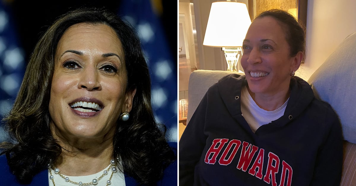 Kamala Harris Watching the DNC in Her Howard Sweatshirt POPSUGAR News
