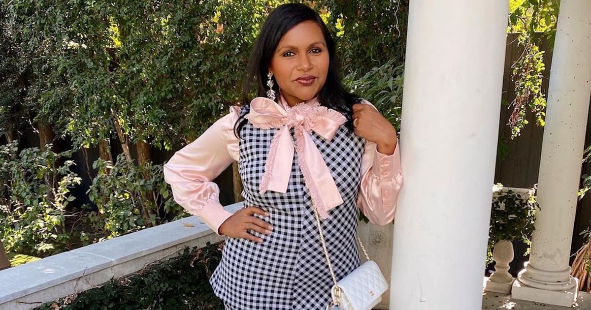 Mindy Kaling Means Business In Her Pink Pussy Bow Blouse Popsugar Fashion