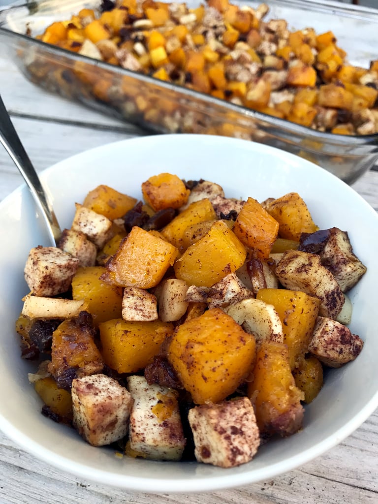 Cinnamon Date Roasted Butternut Squash, Parsnips, and Tofu