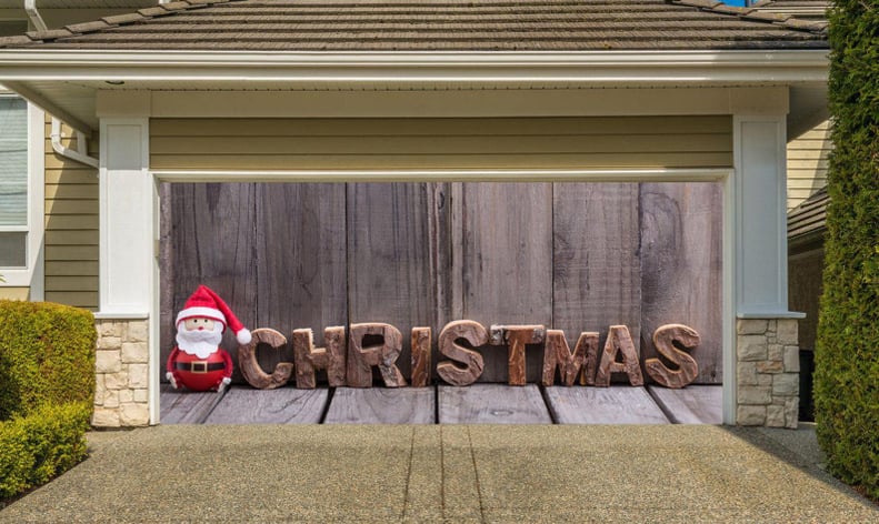 Santa Claus Garage Door Cover