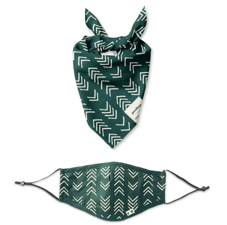 Goodboy x Sock Fancy Mask and Bandana Set in Chevron Green