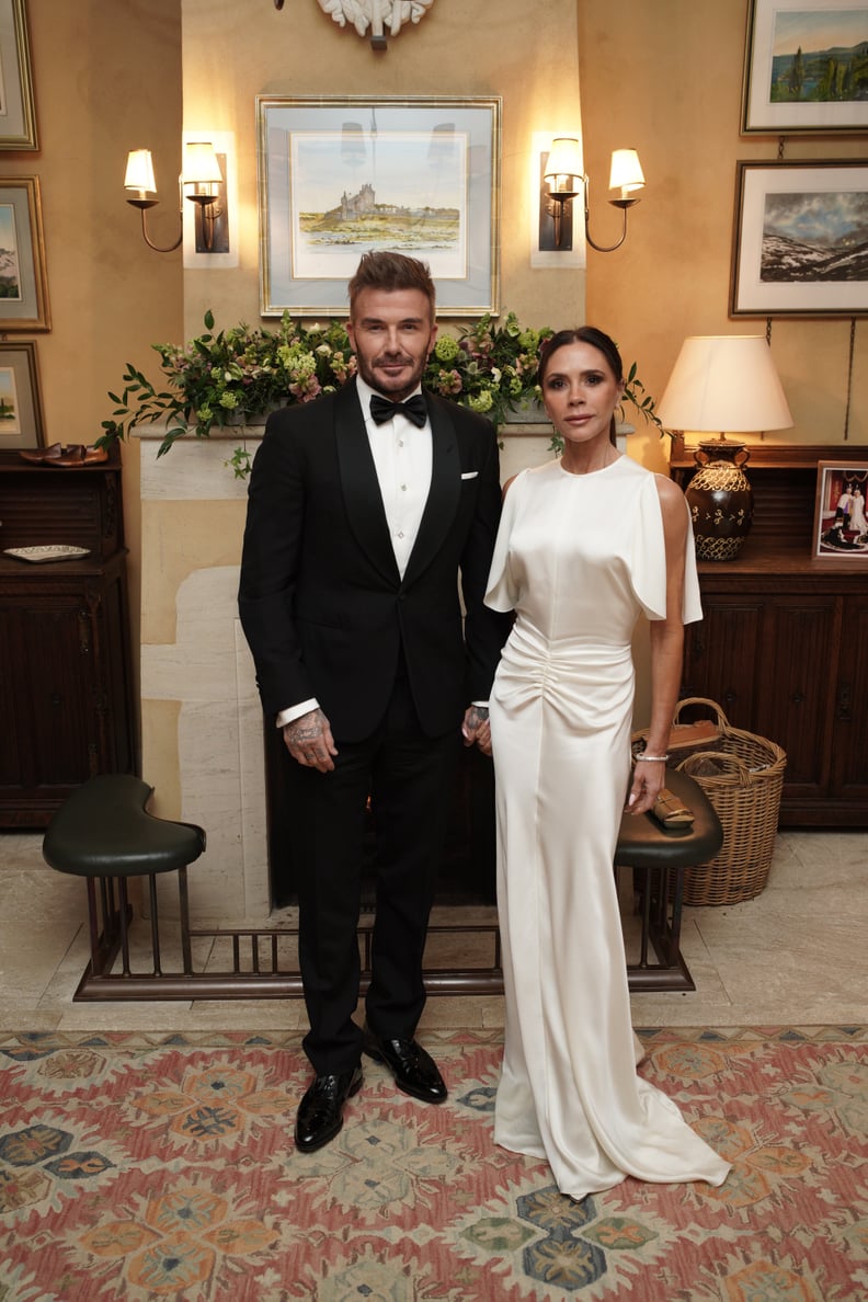 TETBURY, ENGLAND - FEBRUARY 07: David Beckham and Victoria Beckham attend a dinner in celebration of Slow Food at King Charles III's Gloucestershire estate, Highgrove Gardens on February 7, 2025 inTetbury, England. The King and Queen will join Hollywood s