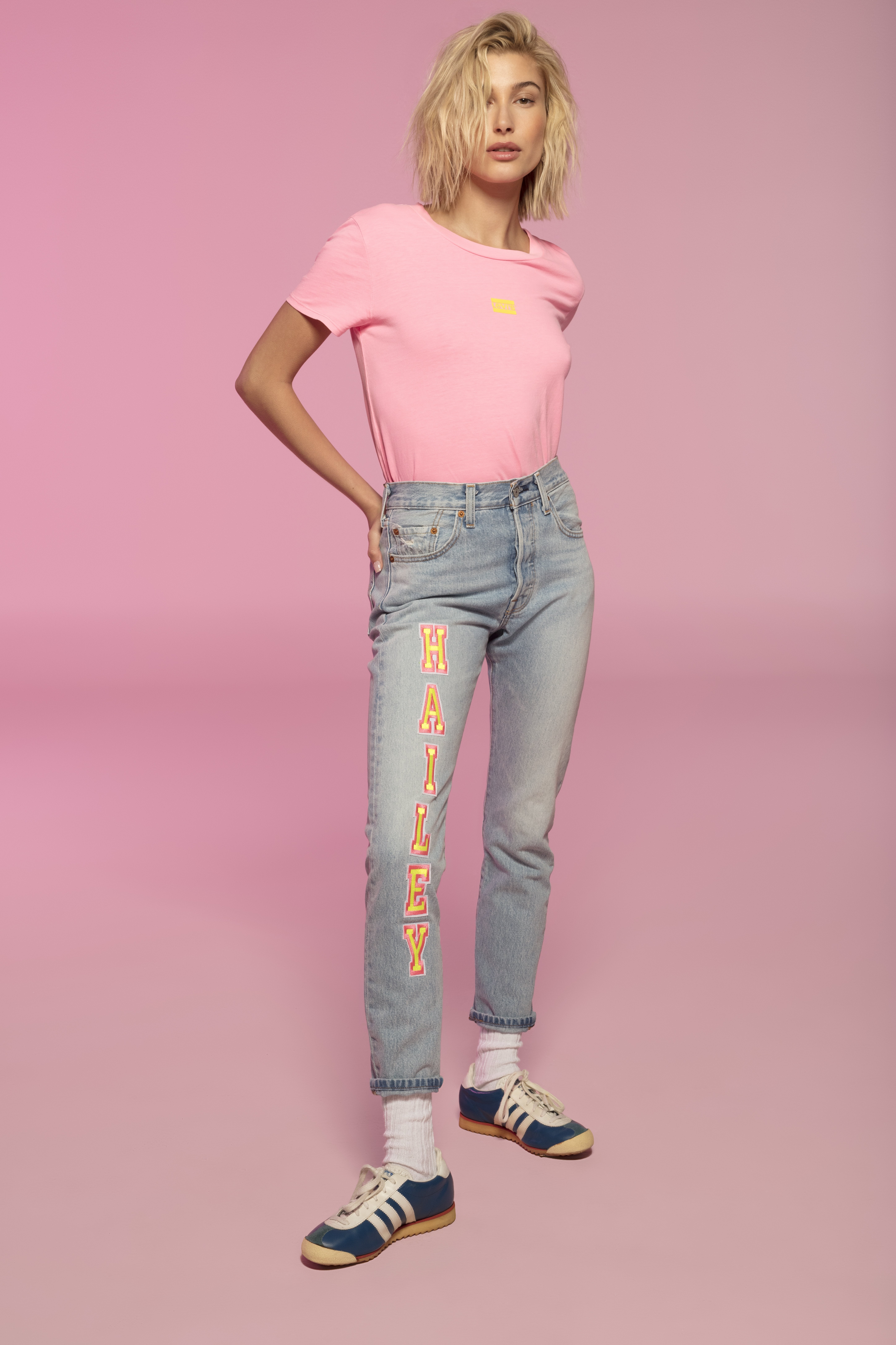 Hailey Baldwin Levi's Jeans Collaboration 2019 POPSUGAR Fashion