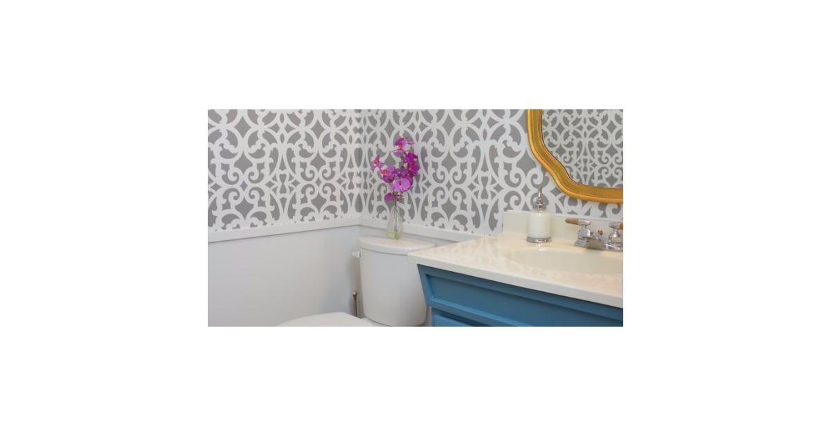 Bathroom Makeover With Wall Stencils POPSUGAR Home