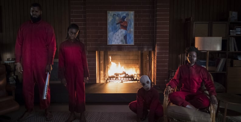 The Wilson family doppelgängers (from left) Abraham (Winston Duke), Umbrae (Shahadi Wright Joseph), Pluto (Evan Alex) and Red (Lupita Nyong'o) in 