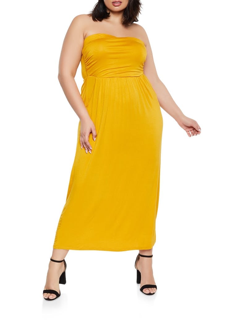 Strapless maxi dress outlet plus size