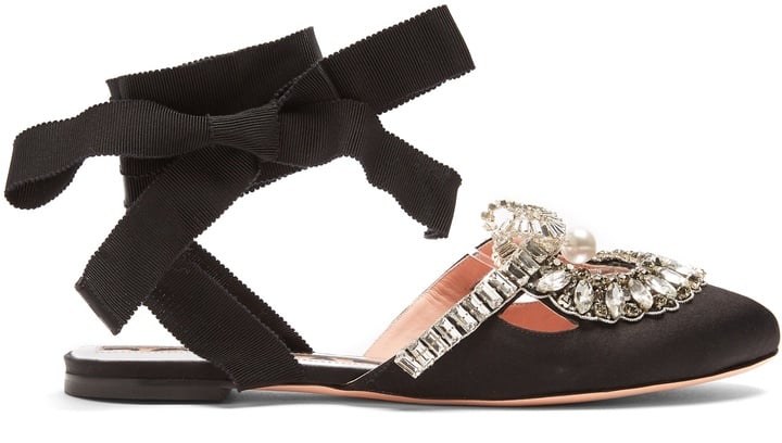 Rochas Crystal-Embellished Flats