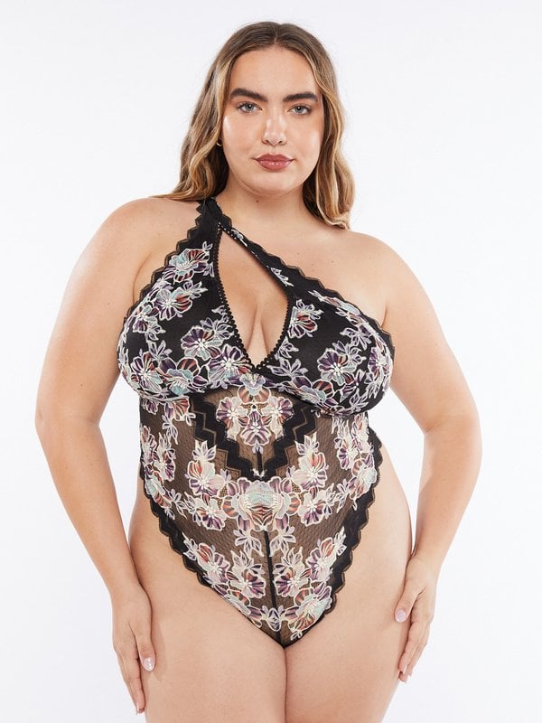 Savage x Fenty Zig Zag Zen Asymmetrical Lace Teddy