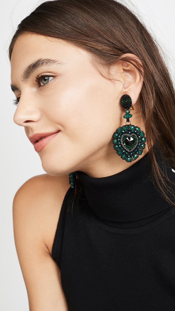 Oscar de la Renta Emb Heart Earring Holiday Accessories For Women