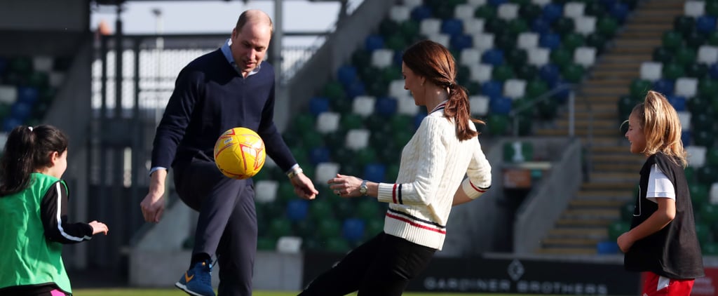 Kate and William Look Delighted to Be Playing Soccer With Kids on a Surprise Trip to Belfast