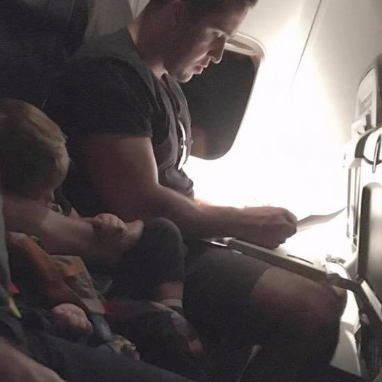 Kind Man Sitting Next to a Toddler on a Flight