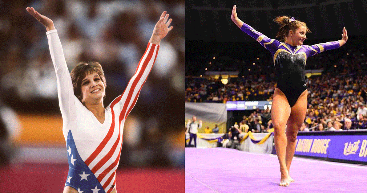 Mary Lou Retton Celebrates McKenna Kelley's First Perfect 10.