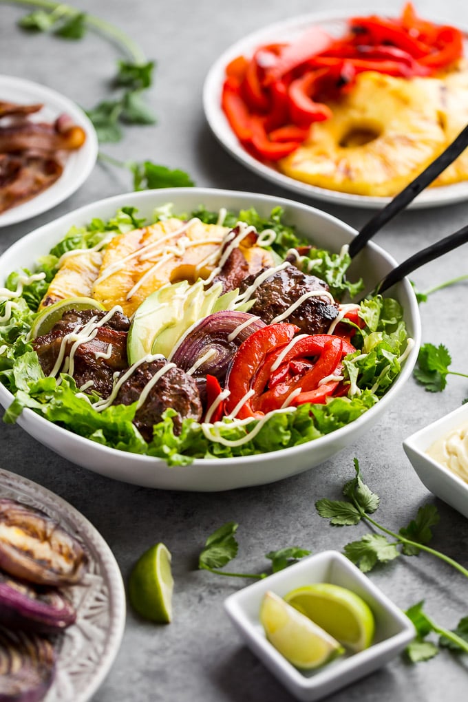 Aloha Teriyaki Burger Bowls