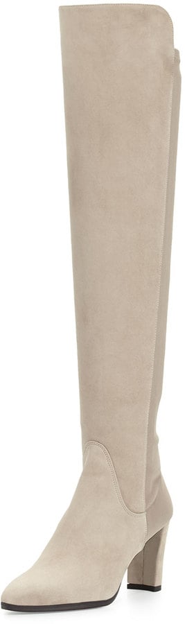 Stuart Weitzman Fiftymimi Stretch Over The Knee Boot Fossil 655 This Was Black Friday S Bestselling Item According To Net A Porter Popsugar Fashion Photo 3