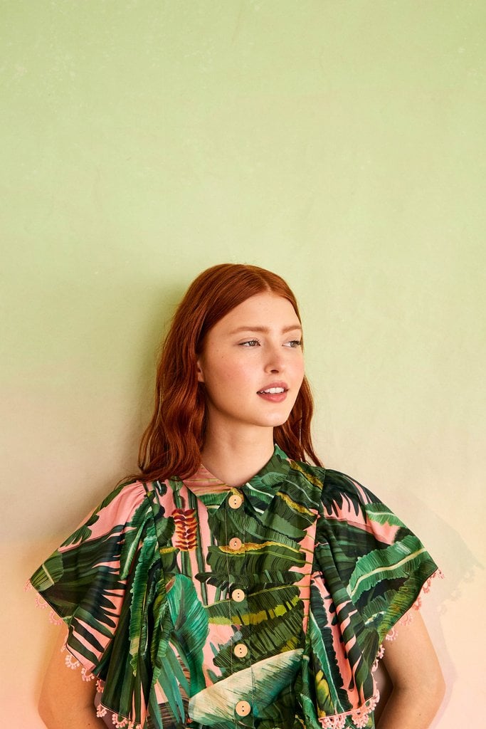 Farm Rio Amazonia Forest Frilled Sleeves Shirt