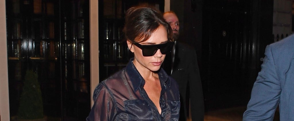 Victoria Beckham Wearing Sheer Button Down