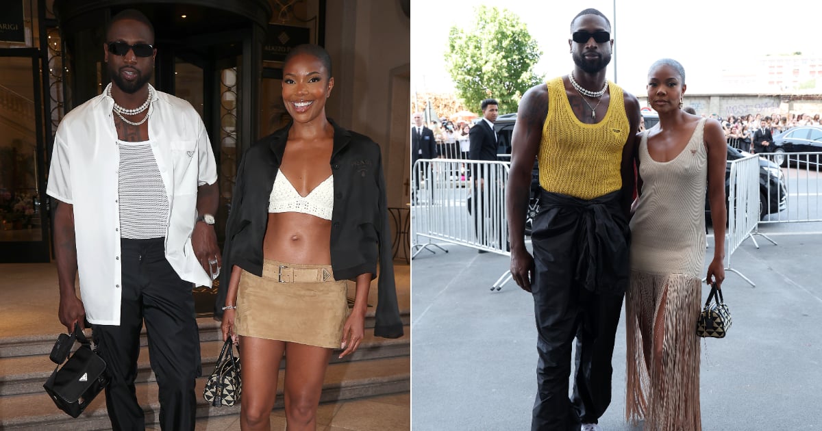 Gabrielle Union and Dwyane Wade Rock Matching Crochet Tops and Designer Bags.jpg
