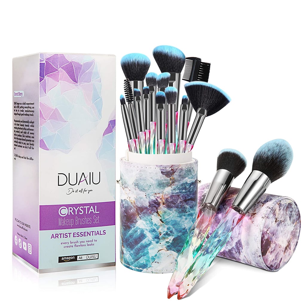 For Makeup-Lovers: Duaiu Crystal Handle Makeup Brushes Set with Starry Gift Box