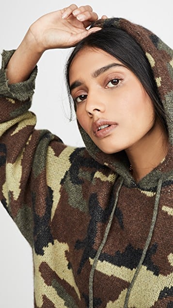 R13 Camo Cashmere Hoodie Sweater